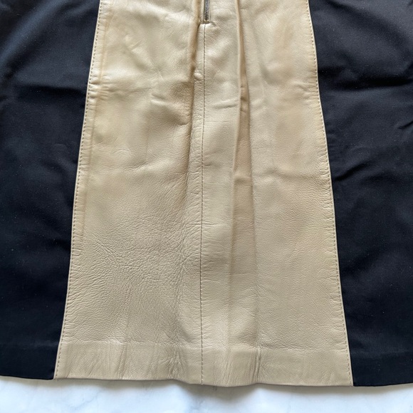 Judith & Charles Leather Panel Sheath Dress Sz 6 - Picture 12 of 17